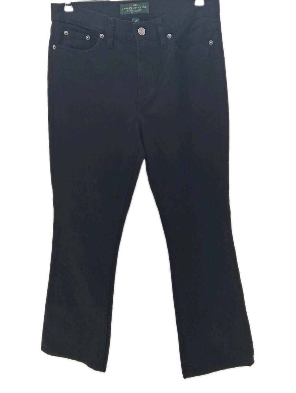 Laure Ralph Lauren Jeans Womens 6 Petite Black Denim Stretch Casual Straight